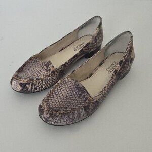 FRANCO SARTO | Women's Textured Snakeskin Flats Gray Sz 6.5M